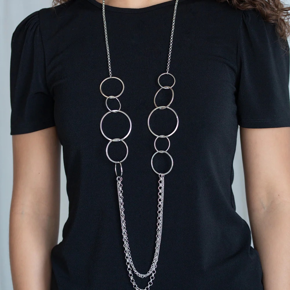 Ring In The Radiance - Silver Necklace - Vintage Paparazzi Accessories